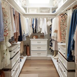 organized wardrobe for classy outfits