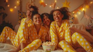 Yellow and White Pol-dot pajamas