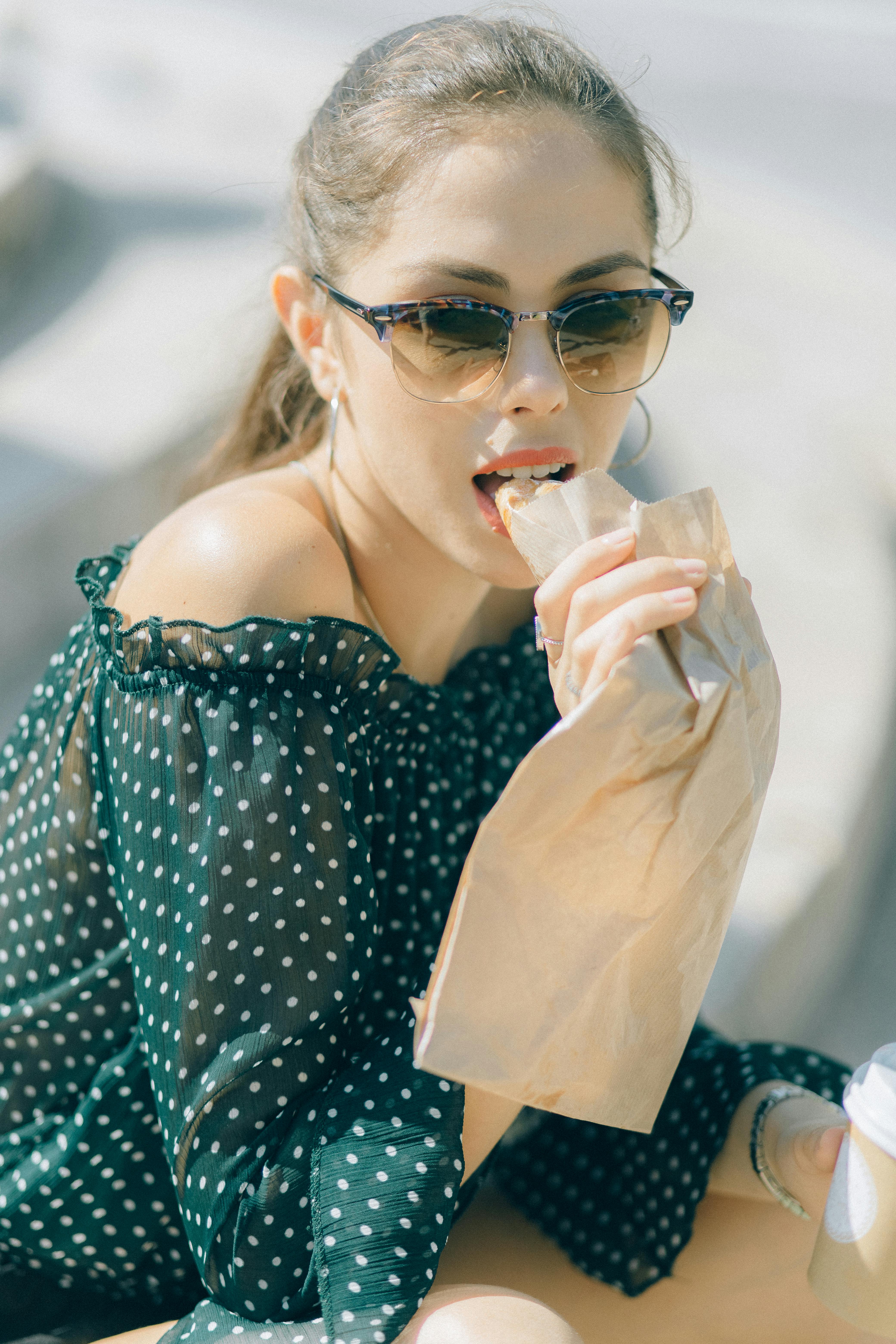 Green and White Polka-Dot Top