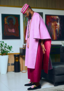 Ebuka wearing Ugo Moyé design